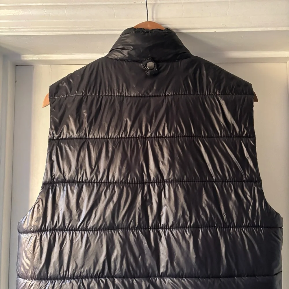 Scotch & Soda Black Puffer Vest Shiny Nylon Zip-Up Size L